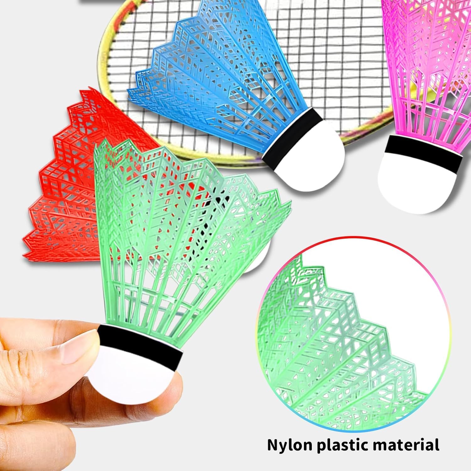 Simsky 16 Pezzi Palline da Badminton, Volani da Badminton, Set Palline per Volano, Colorate Durevole Badminton, per Interni, Sport all'aperto, Allenamento, Intrattenimento
