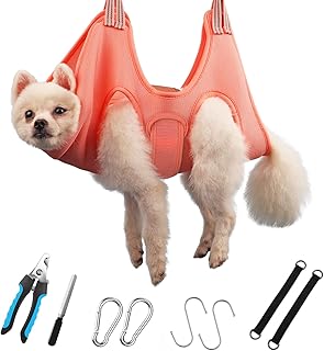 Hundepflege Hängematte Set für Kleinen Hunde und Katze Haustier Krallen Friseur - Größe XS, Hängegeschirr für Nageltrimmen, Krallenschneider, Haustierpflege