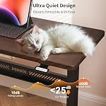 HitGo Mobile Standing Desk with Wheels, Pneumatic Height Adjustable Standing Desk for Walking Pad, Rolling Computer Workstation w/ 28.3"–42.5" Height, 31.5" x 15.7" Desktop for Home Office (Mahogany)