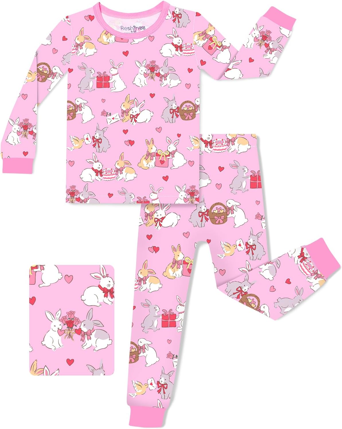 Bamboo Viscose Toddler Girls Kids Pajama Sets 12M-8Y Snug fit Long-Sleeve Softness Sleepwear Pjs 2pcs Jammies