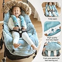 Vista 4 de Fairy Baby Winter Cold - Saco Universal para Cochecito de Bebé para Bebé y Niño Pequeño - Funda Impermeable Resistente al Viento para Asiento