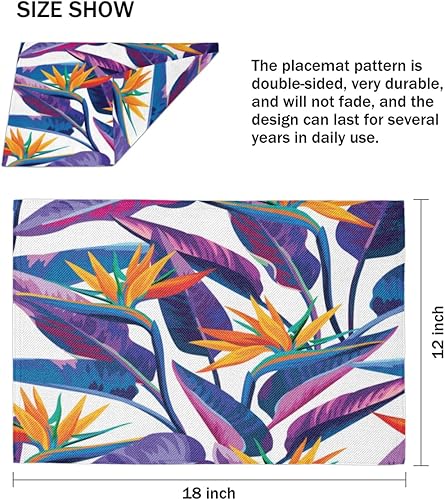 Miniatura 4 de Leaf Decor Design Placemats Set of 4 Table Mats Washable Placemat Waterproof Place Mats for Party Home Dining Table Decor 18x12 in