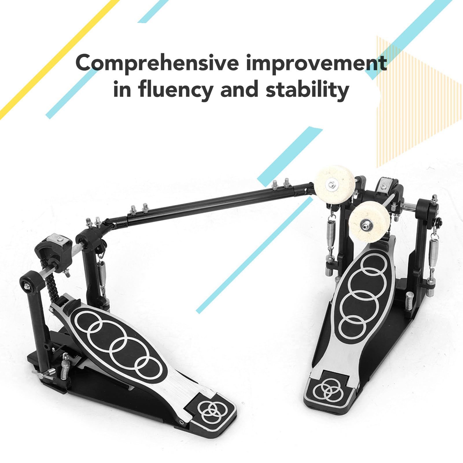 ダブルペダル 調整可能 ブラック Amazon | ダブル バスドラム ペダル ダブル チェーン ドライブ