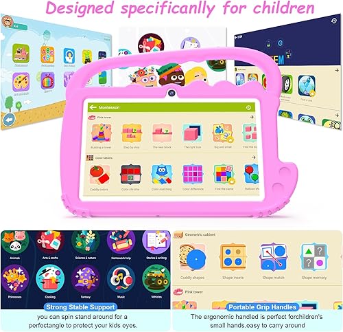 Miniatura 5 de Tablet para niños de 7 pulgadas para niñas y niños, tabletas Android 12 para niños con 4 GB RAM 32 GB ROM, tableta para niños pequeños con WiFi,