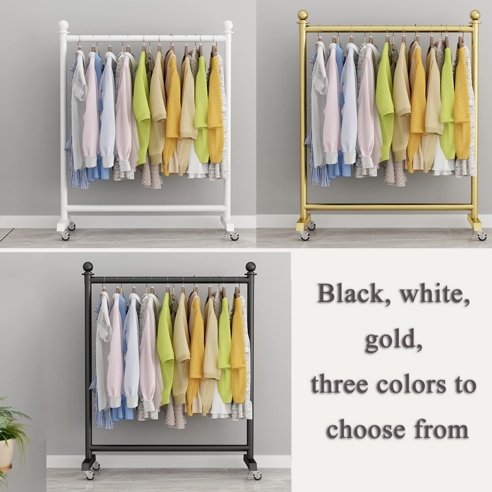 Rolling Abbigliamento Rack Retail Display Hanger Commercial Garment Rack per vestiti Heavy Duty nizer per uso Negozio Stand di mostra abbigliamento regolabile Attrezzature per la vendita al dettaglio