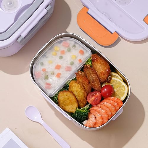 Miniatura 13 de Lonchera eléctrica 2 en 1, calentador de alimentos 12 V, 24 V, 110 V, calentador de alimentos portátil para automóvil y hogar, caja Bento térmica