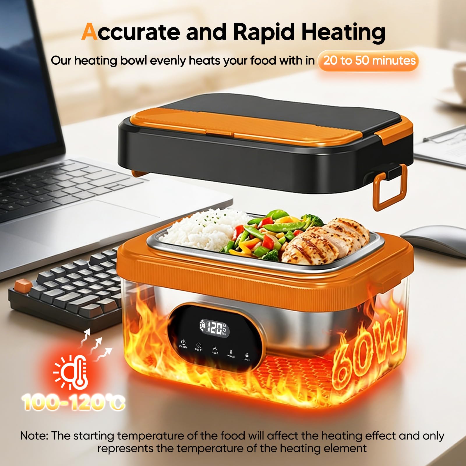 Fiambrera Eléctrica 18000mAh, 1,5L Calentador de Comida Portatil Acero Inoxidable, Lonchera Electrica Trabajo con Bolsa Térmica y Cubiertos Comida Caliente, Lunch Box para Viajes Oficina Camión
