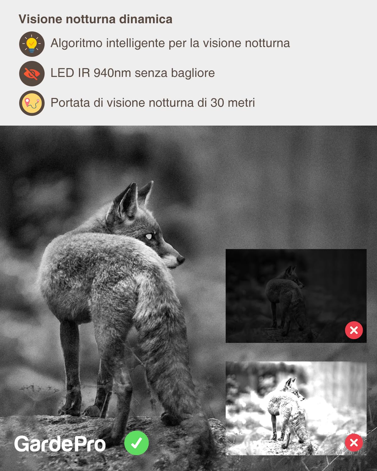 GardePro A5 Fototrappola Infrarossi Invisibili, 64MP 1296P H.264 Vidéo, Fotocamera da Caccia, Animali Fotografiche da Caccia, Movimento Attivato Visione Notturna Esterna Fototrappola Sorveglianza