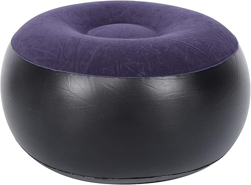 Miniatura 4 de Yctze Taburete redondo, 15 * 15 * 3 silla portátil de camping al aire libre taburete inflable flocado reposapiés para el hogar oficina viajes