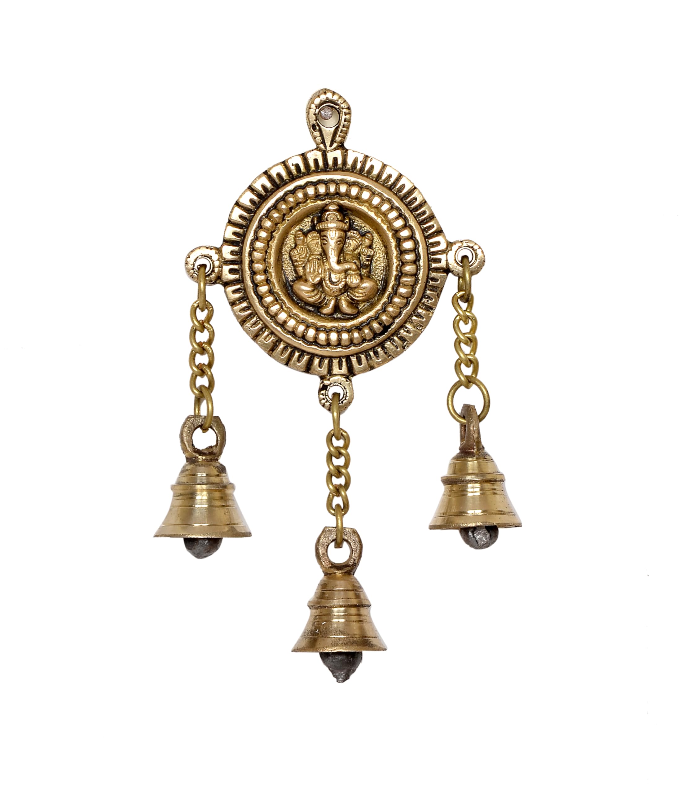 Dattatreya Ganesh Hanging with Bells Pooja Room Decoration/Brass Decor Items for Puja Manidr and Home Temple (Height : 7 Inches)-picture-14