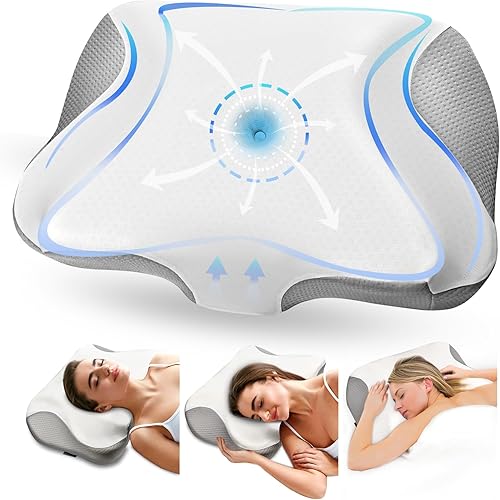 Almohada cervical para aliviar el dolor de cuello, espuma viscoelástica de contorno, almohada ortopédica ergonómica de apoyo para el cuello para Almohada cervical para aliviar el dolor de cuello, espuma viscoelástica de contorno, almohada ortopédica ergonómica de apoyo para el cuello para