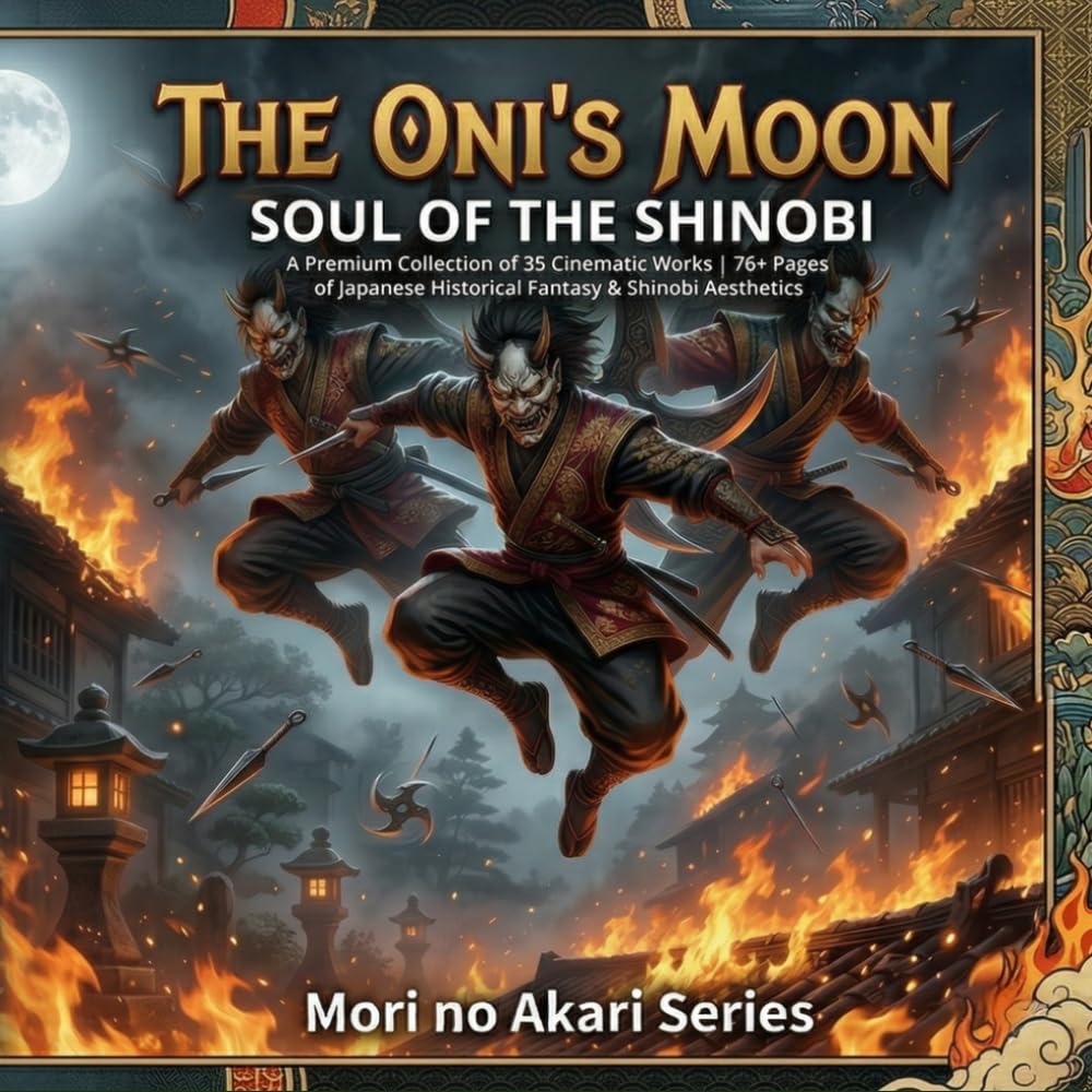 The Oni's Moon: Soul of the Shinobi – 35 Masterpieces of High-Definition Ninja Art: A Premium Collection of 35 Cinematic Works | 76+ Pages of Japanese ... no Akari: Japanese Fantasy Art Book Series)