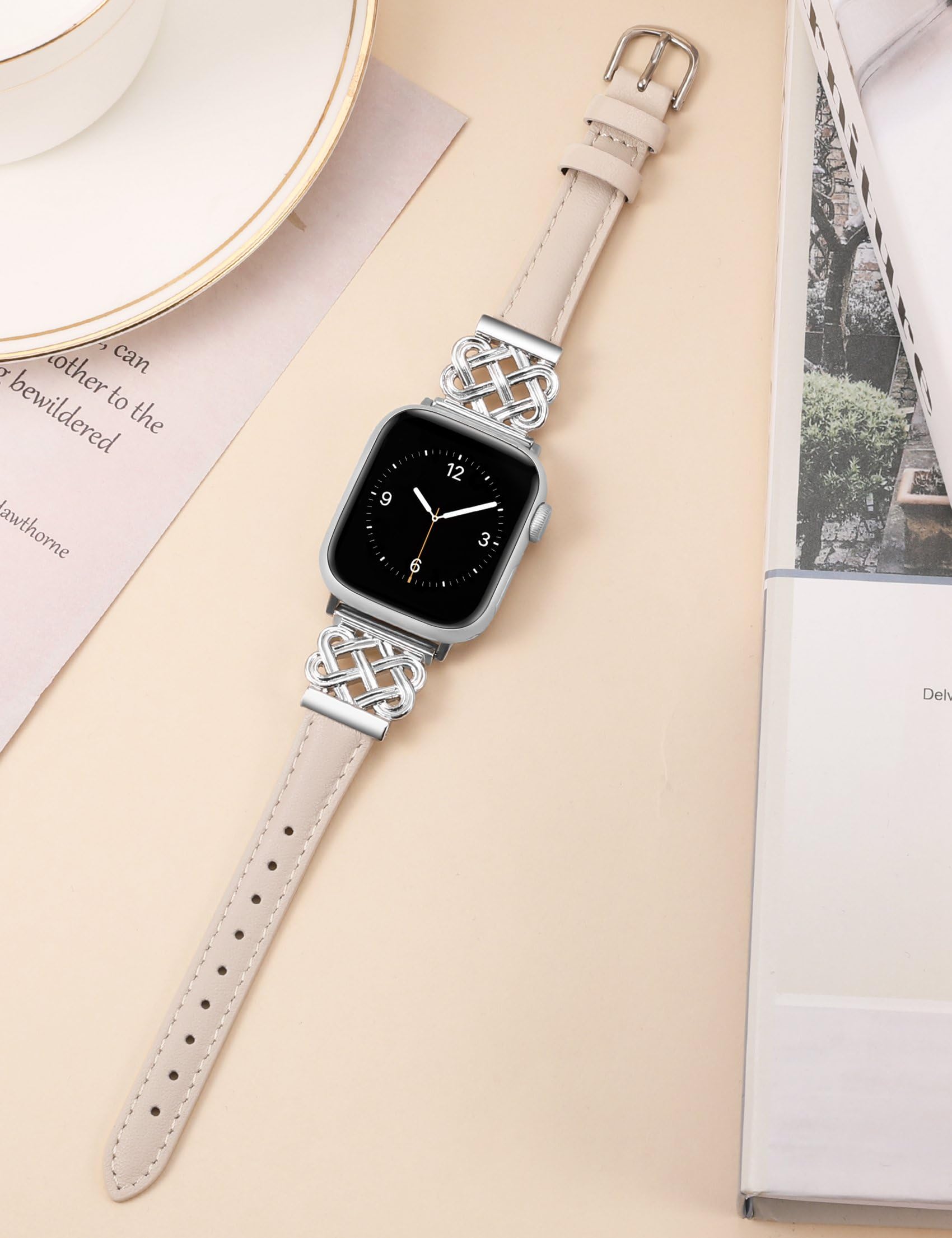 TOYOUTHS Leather Strap Compatible with Apple Watch Straps 38mm 40mm 41mm 42mm Women - Image 4