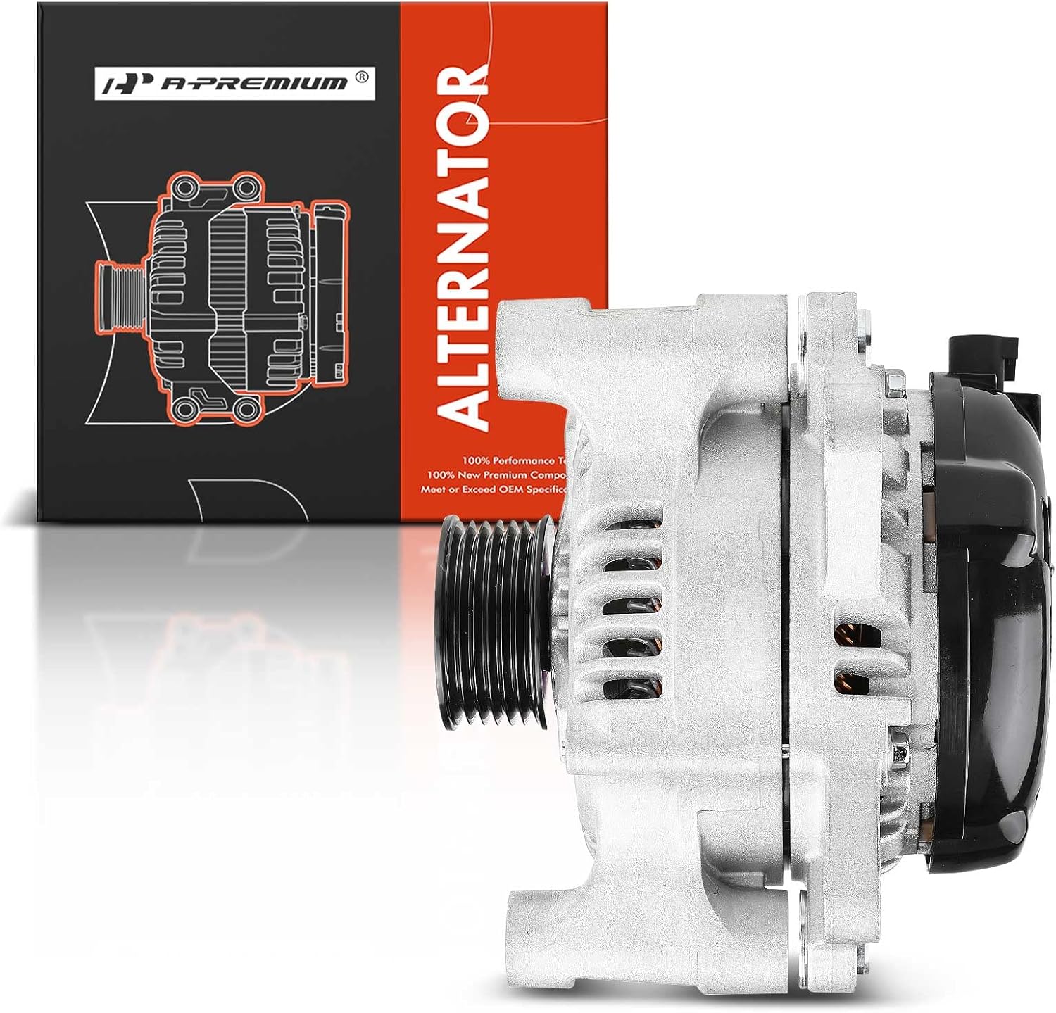 A-Premium Alternator Compatible with Jeep Wrangler 2012 2013 2014 2015 2016 2017 2018, Wrangler JK 2018, 3.6L, 12V 160A CCW 6-Groove Pulley, Replace# 421000-0810, 68078950AA, 90-29-5783, 4210000810