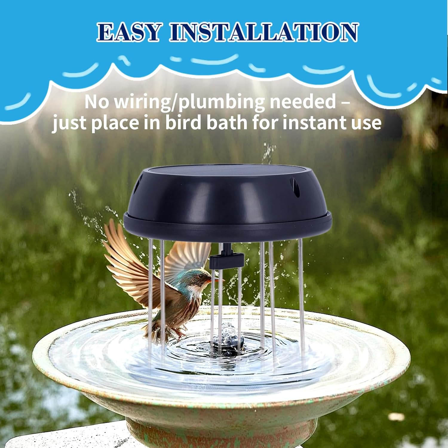 Bird Bath Bubbler Solar Powered Water Agitator 5V 0.5W Super Quiet ...