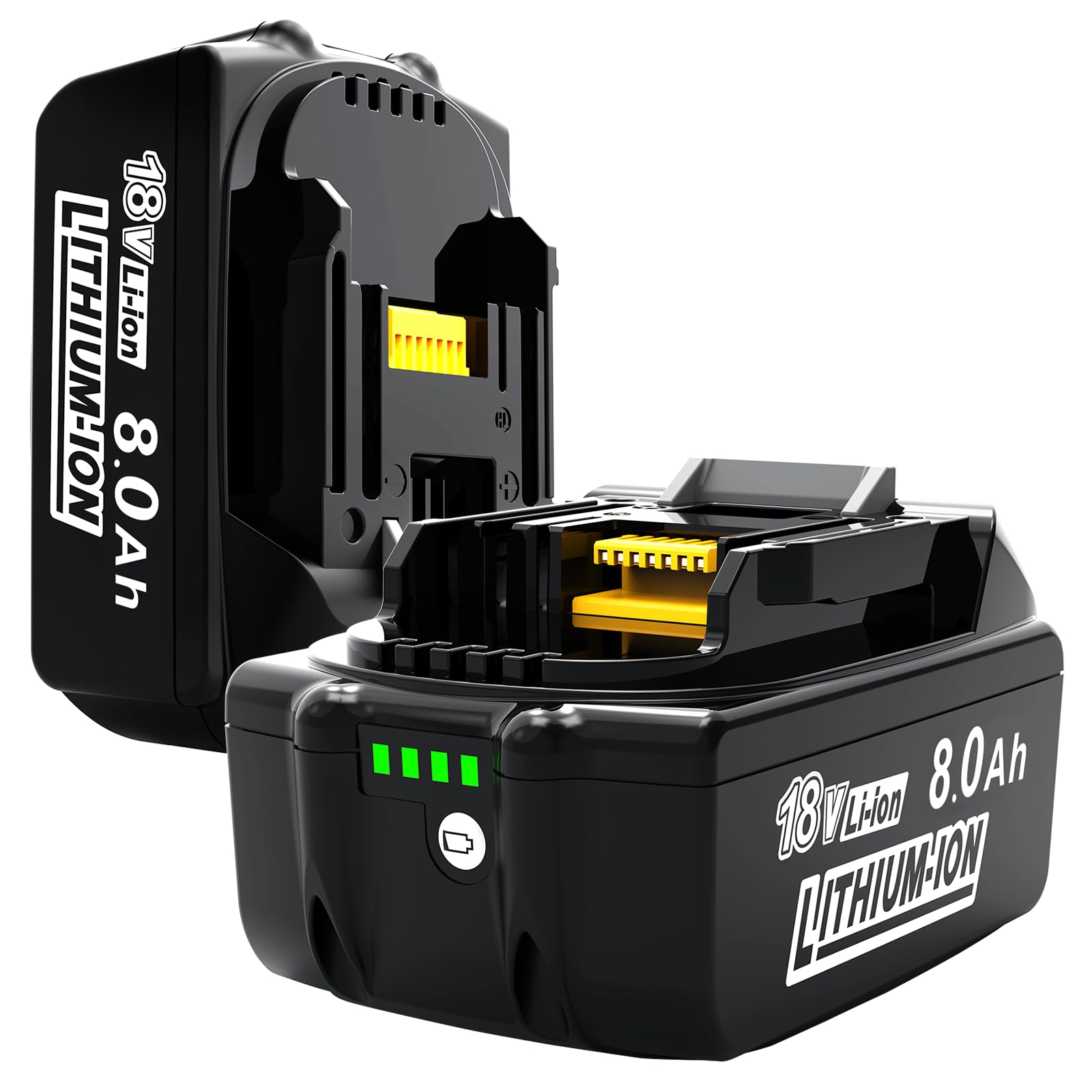 de Repuesto para batería Makita 18V: batería de Ion de Litio de 8,0Ah, Compatible con BL1850 BL1850B BL1860 BL1860B BL1850BL1830 194205-3 LXT-400 (2 Unidades)