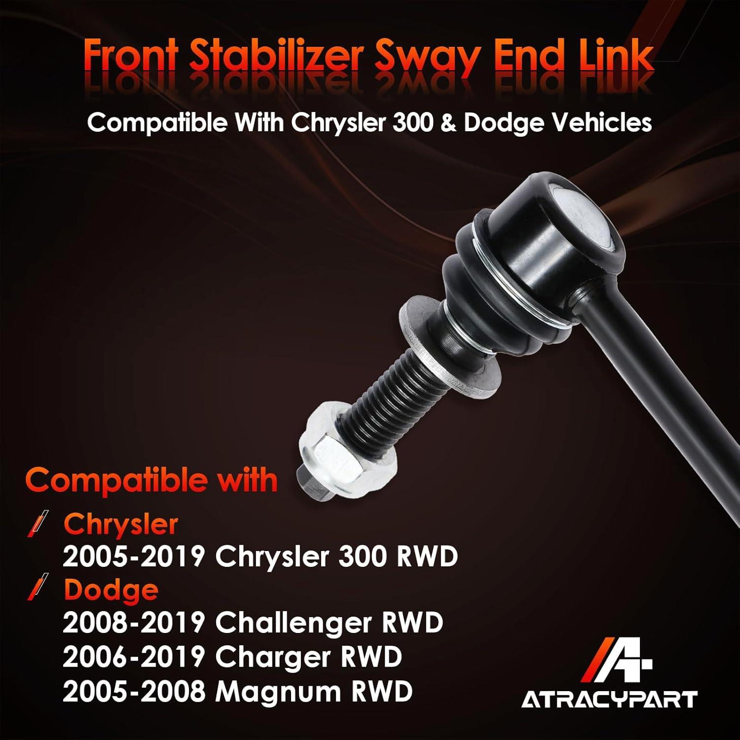 Sway Bar End Link Front Stabilizer bar link 2pcs, Compatible With 2005-2019 Chrysler 300, 2008-2019 Dodge Challenger, 2006-2019 Charger, 2005-2008 Magnum, Replaes OE#: K80822, K80823