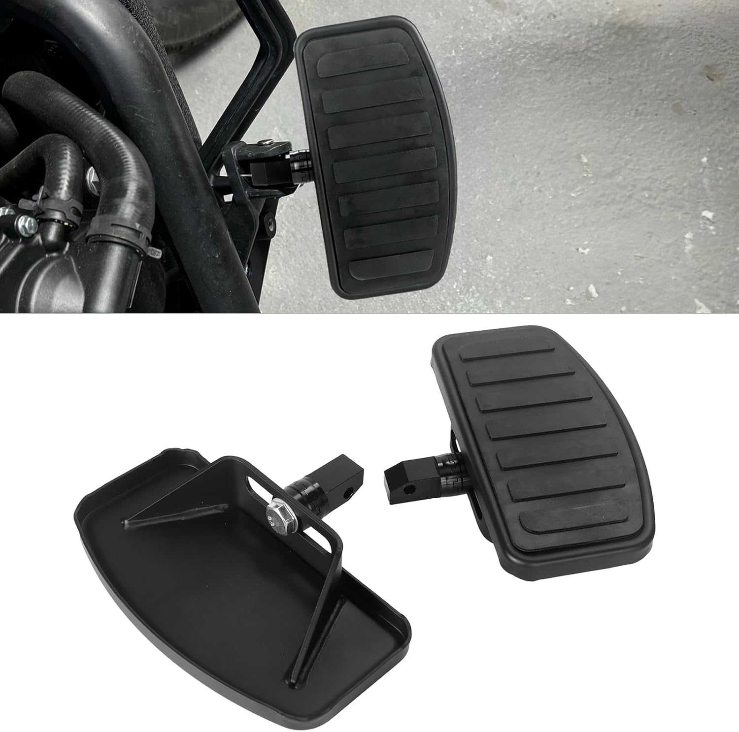 Motorcycle Adjustable Floorboards Rider Passenger Footboard Wide Foot Pegs Fit for Honda VTX1300/1800 Shadow 1100 Yamaha V Star 650 Suzuki C50 Kawasaki Accessories ﻿ (Black)