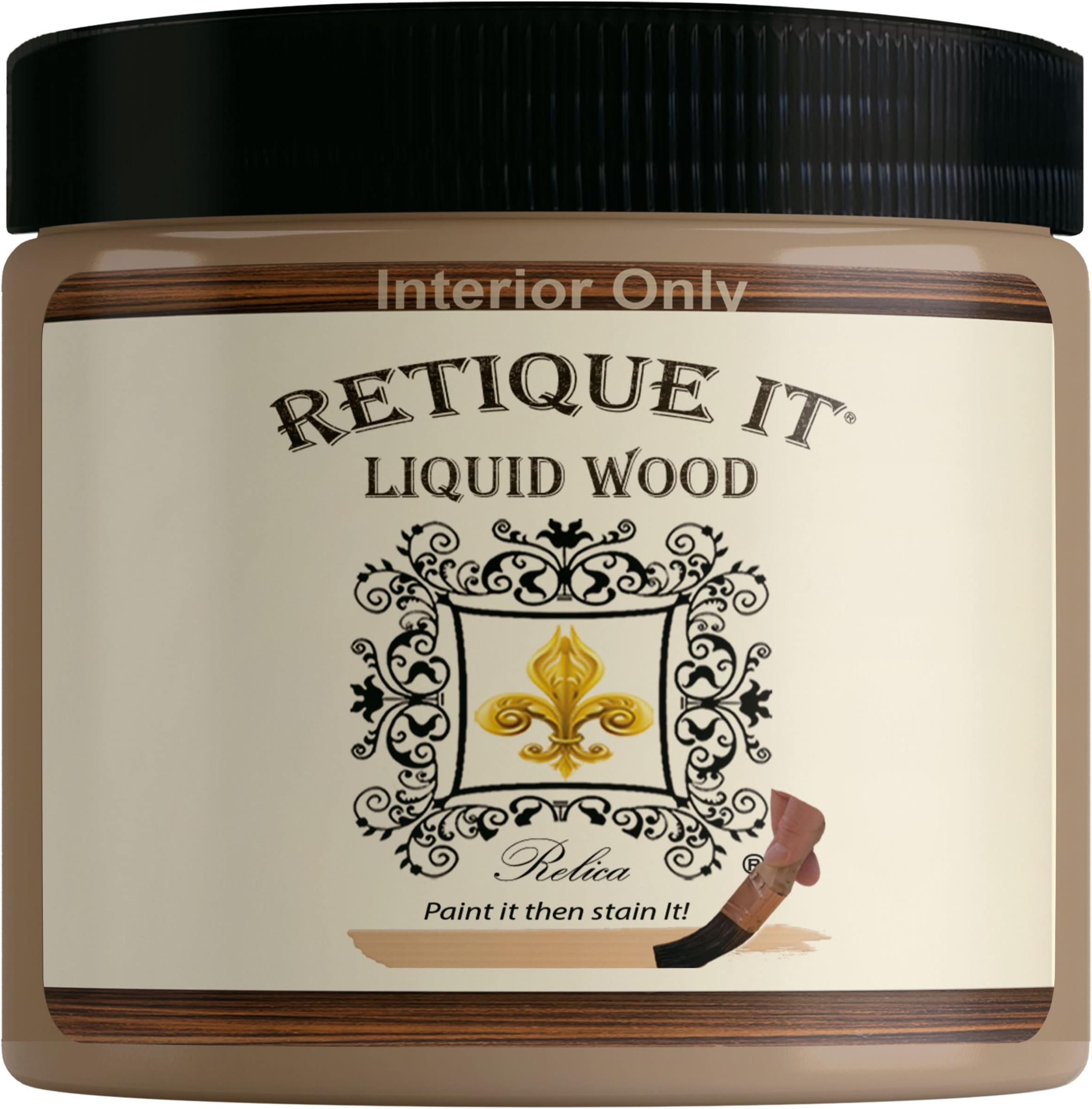 Liquid Wood for Gel Stain & Wood Stain by Retique It - 16oz Light (Perfect Companion to Chalk Furniture Paint, Milk Paint & Cabinet Paint) Beyond Faux Wood Look Paint. Pint Light Wood