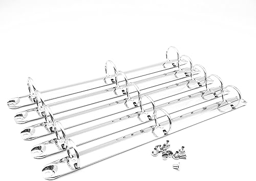 Miniatura 26 de Juego de 2 cuadernos de metal de tamaño carta estándar de 3 anillas, kit de reemplazo de mecanismo de 3 anillas, 3 anillos tóricos, peines de hojas