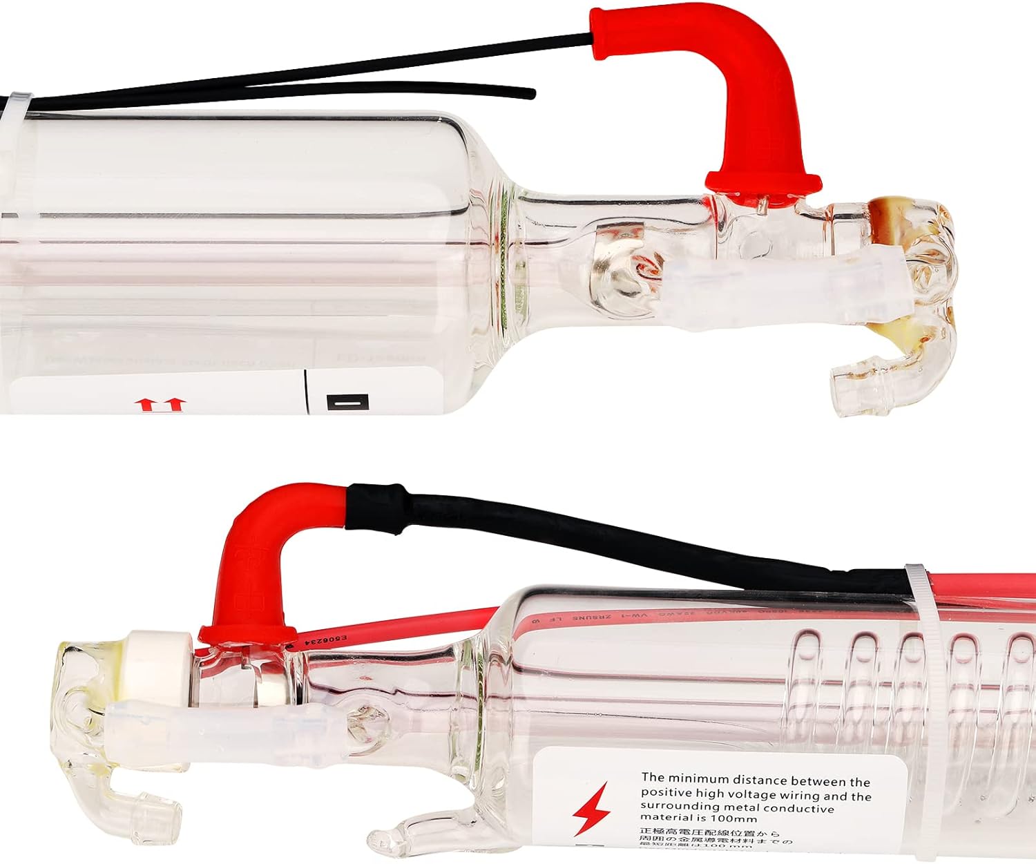 LD-Teemm CO2 Laser Tube, 130W CO2 Laser Tube with Coating 130 watt Length 1650mm Dia. 80mm, Wire Pre-Connected for CO2 Laser Cutter Laser Engraving Cutting Machine