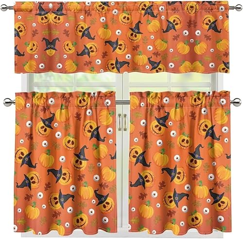 Miniatura 1 de Gomyblomy Aztec Geometric - Juego de cortinas opacas para cocina, elegantes cortinas + Fascia, juego de 3 piezas, cortinas estilo tribal del