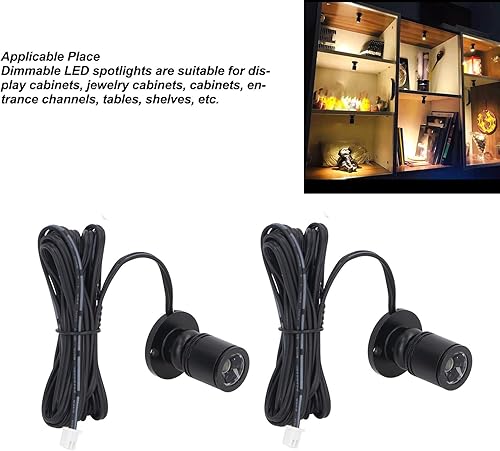 Miniatura 6 de Mini proyector regulable USB 5V luz artística mini LED luces de acento proyector de armario 1 a 2 luces de punto para porche, vitrinas, gabinetes de