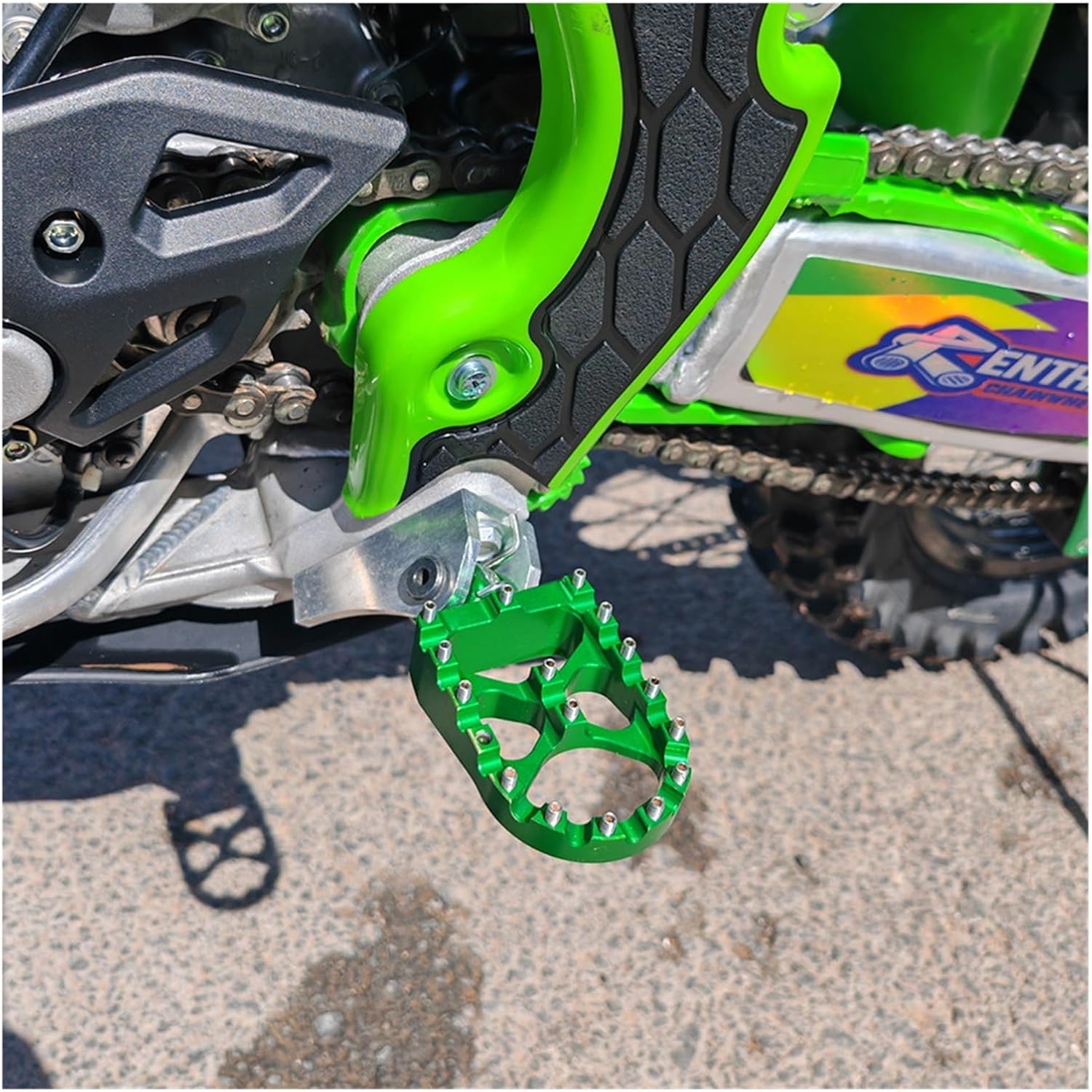 Motorcycle Aluminum Floor Boards Pedal KX 250 450 250F 450F 250X 450X KLX 450R KXF250 KXF450 bike Accessories(Red)