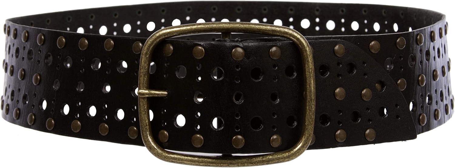 70 mm Ladies Contour belt with round perforated rivet detailing