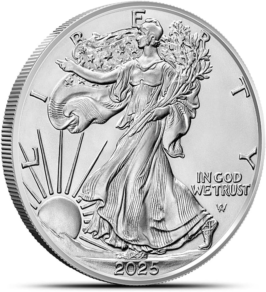 2025 - American Silver Eagle .999 Fine Silver with Our Wrodduy Certificate of Authenticity Dollar Uncirculated US Mint