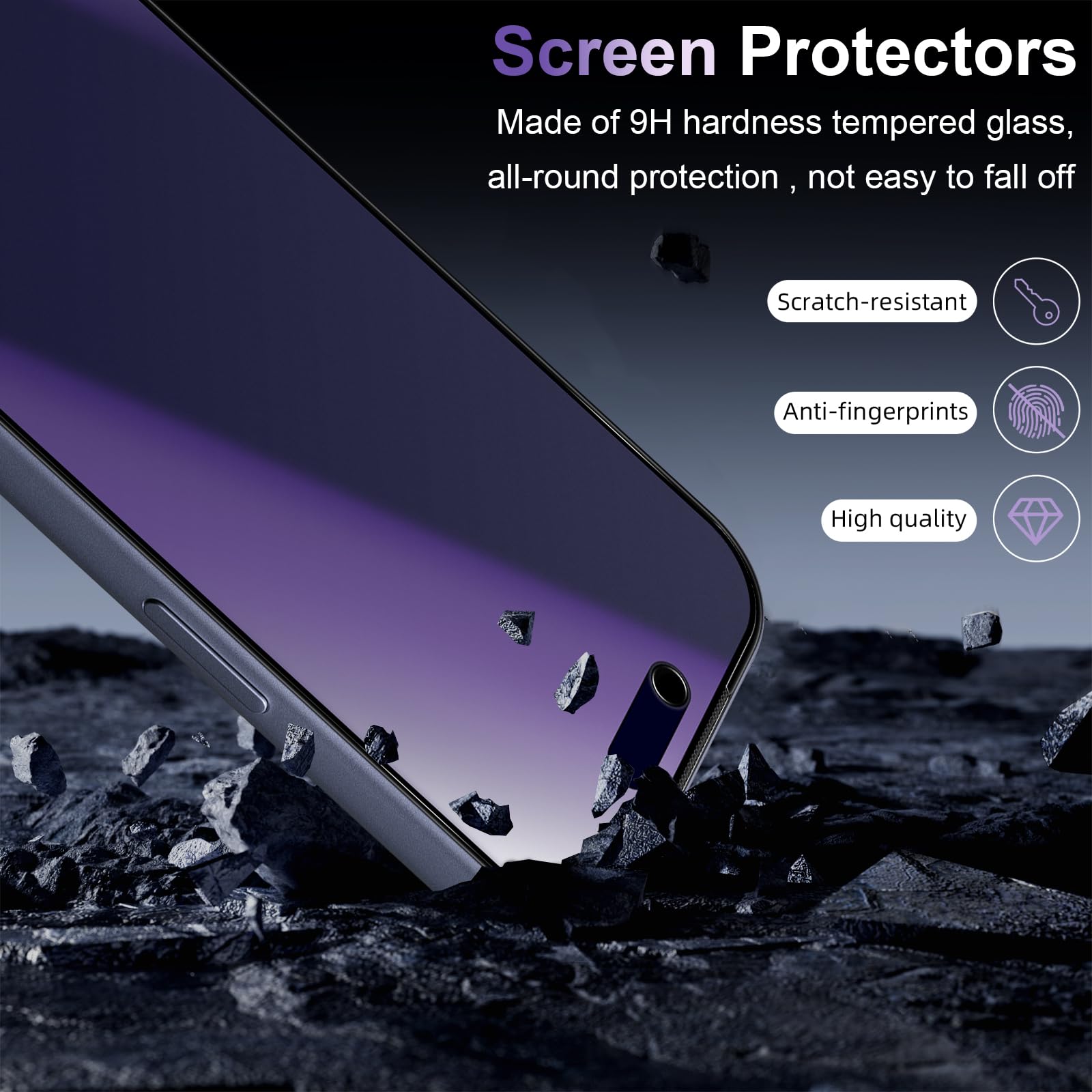 2 Pellicole Privacy Opache + 2 Protezioni Fotocamera Per IPhone 17 Air - Anti-Spia, Antiriflesso, Vetro 9H - 3