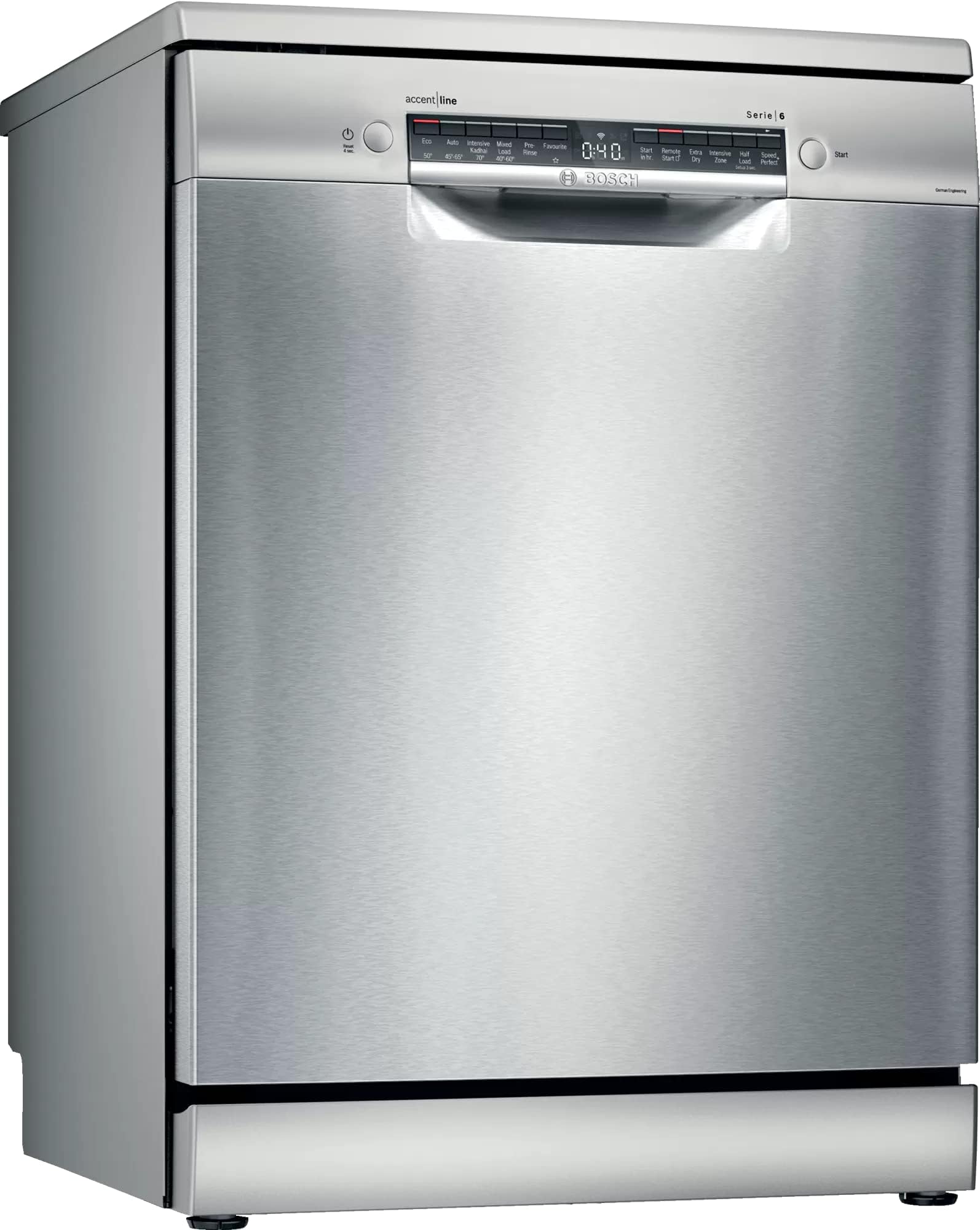 Bosch 14 Place Settings Dishwasher (SMS46KI03I, Silver Inox), 60 cm