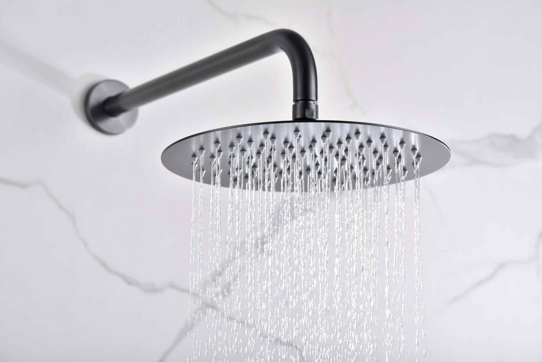 IMEX Grifería Empotrada para Ducha - GPM039/, Rociador S.304 Ø25 cm, Cartucho Monomando Cerámico Ø35 mm, 2 Vías (Black Gun Metal)