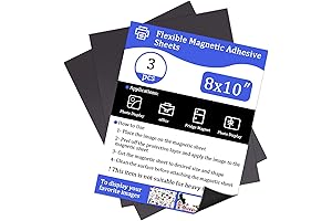 Adhesive Magnet Paper | 3-Pack of Peel and Stick Magnetic Sheets for...