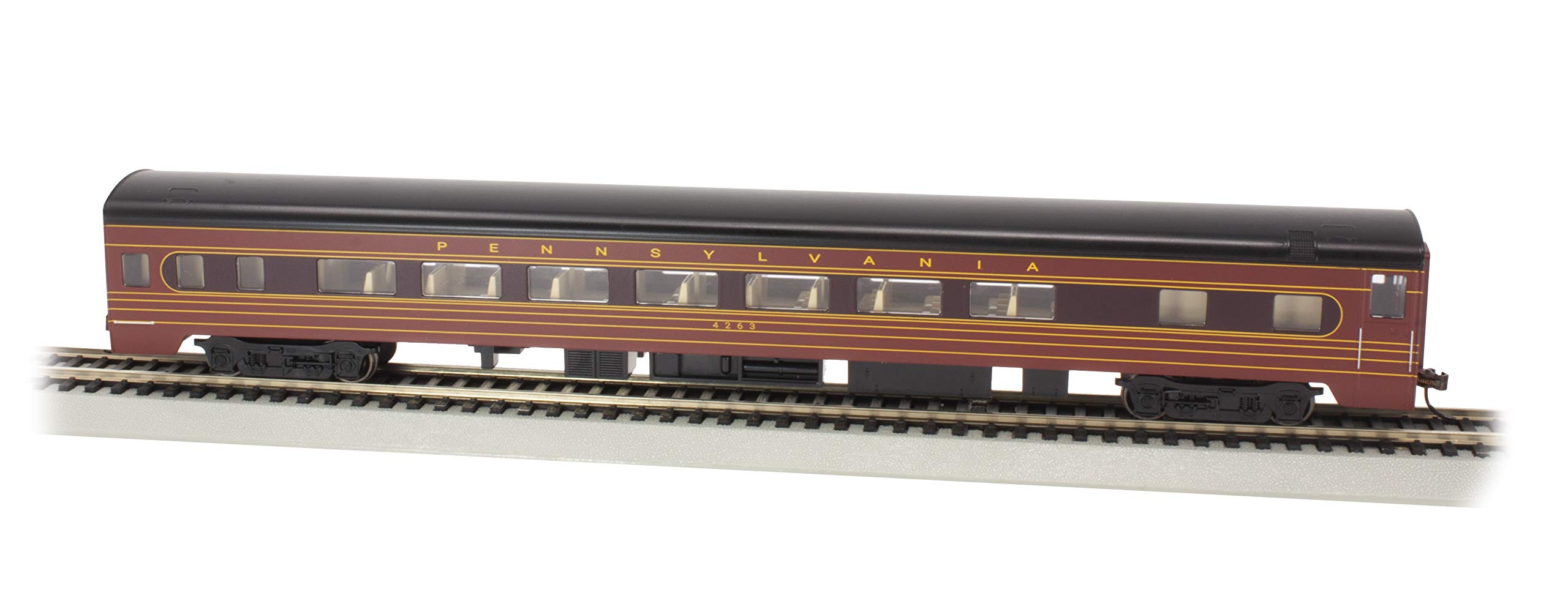 Bachmann Trains - 85' Smooth-Side Coach Car with Lighted Interior - PRR #4263 - Fleet of Modernism - HO Scale (14213)