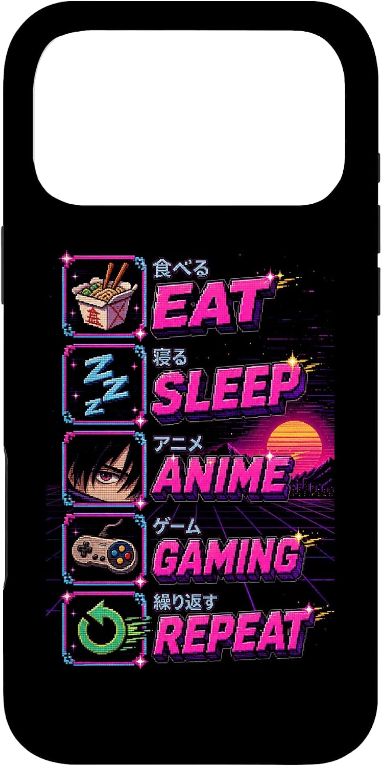 Eat Sleep Anime Gaming Repeat Otaku Manga Lovers for Men Case for iPhone 17 Pro Max
