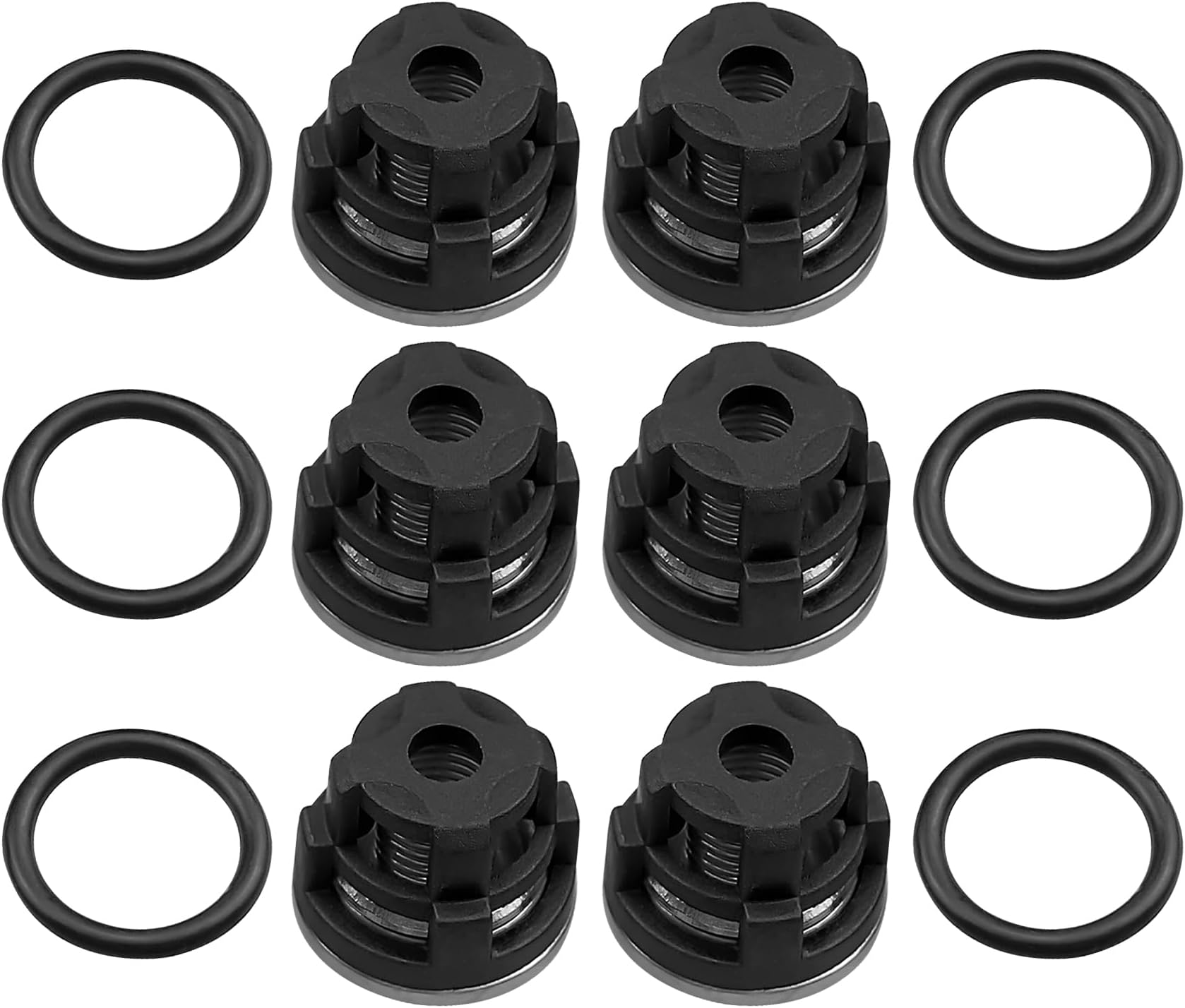 6-Pack Pressure Washer Pump Check Valves Kit with O-Rings Fit for Annovi Reverberi XM XMA XMV XT XTA XTV XT8 XTA0 XTV0 Replace AR1864
