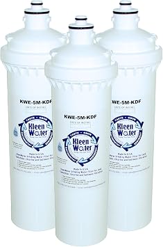 KleenWater KWE-1M-KDF-H300 Replacement Water Filter Cartridge, Compatible with Everpure H-300, New Dual 5 Micron and 1 Micron Filtration, Multi Pack of 3