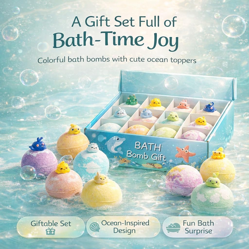 Bath Bombs for Kids with Toys Inside, 24 Pack Kids Bath Bombs with Surprise Inside, Organic Natural Bubble Bath Fizzies, Easter Basket Stuffers Gifts for Boys Girls Ages 3-8 Years Old (12 Pack)