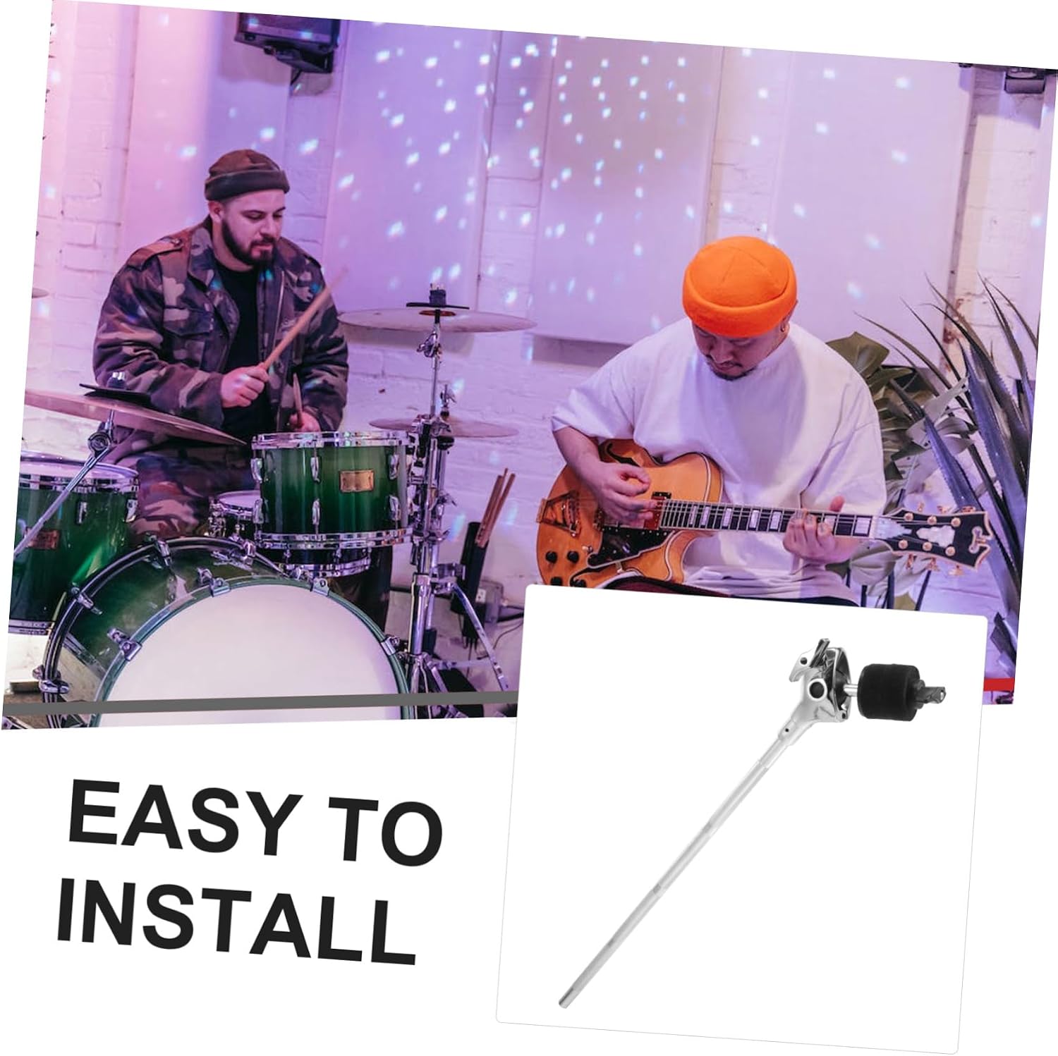Cymbal Boom Arm Mount Adjustable Drum Mount Holder Clamp Compatible Cymbals and Percussion Instruments Sturdy Metal Construction
