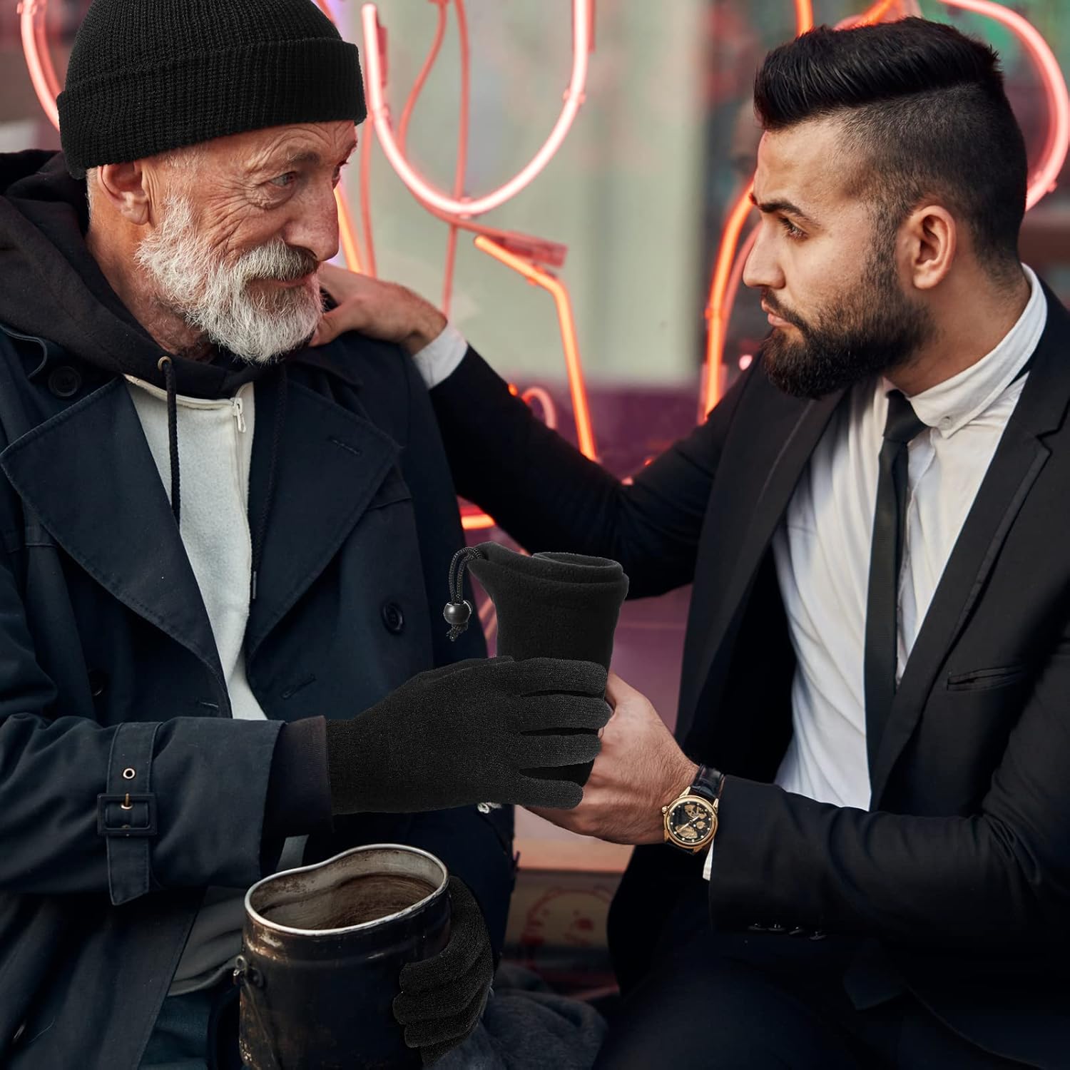 Foaincore 300 Pcs Winter Beanie Hat Gloves Neck Warmer Set Bulk Unisex Knit Set Donation Charity Care Kit for Homeless Men Women - Image 7