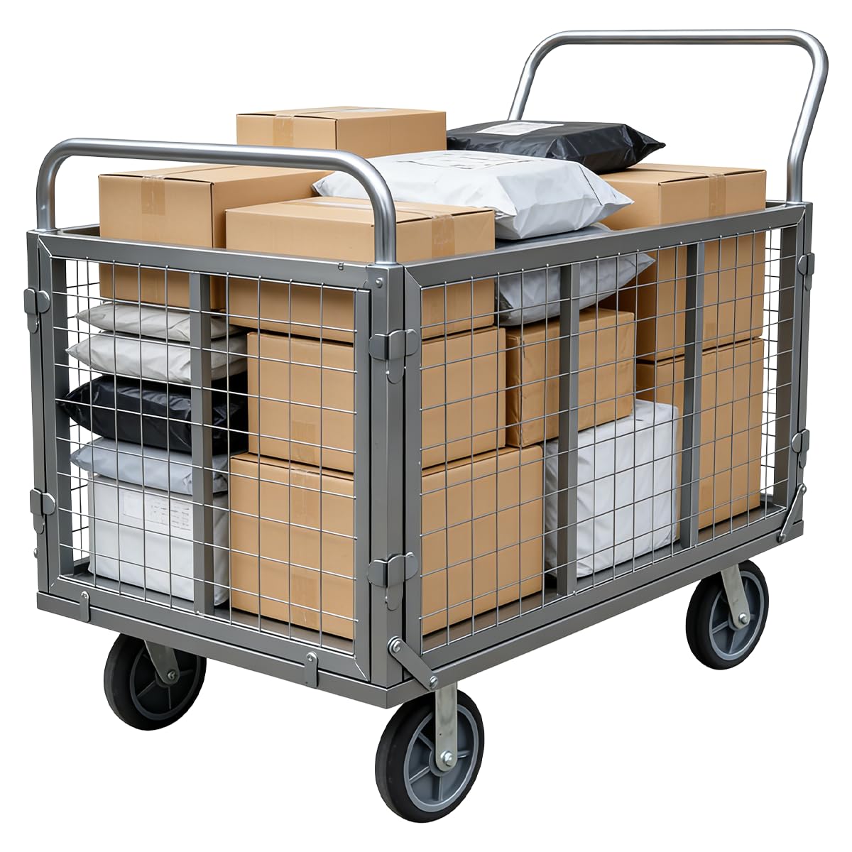 Amazon.co.jp: TUIYIDUO カゴ台車 大型 メッシュ 5IN1 手押し台車 網籠
