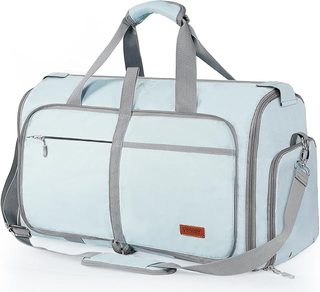 Ytonet Foldable Garment Bags for Travel, Convertible Travel Sports Duffel Bag, Blue, Foldable