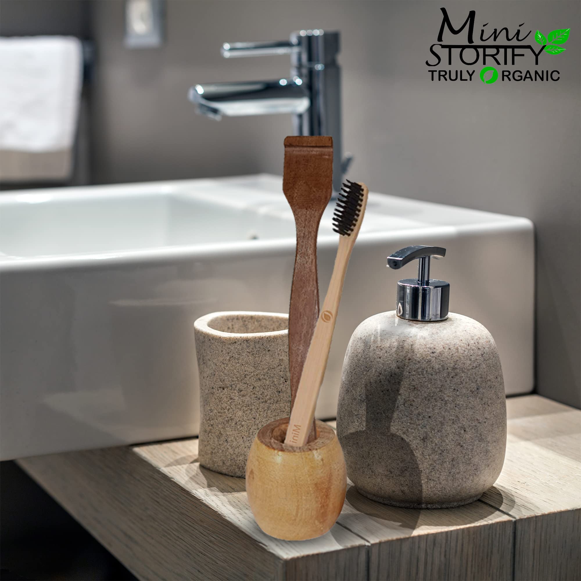 Mini Storify Truly Organic 1.Bamboo toothbrush stand|1.Kids bamboo toothbrush - Charcoal Soft Bristles, Oral Cleaning,|1.Adult bamboo toothbrush - Charcoal Soft Bristles, Oral Cleaning, (PACK OF 3) - Image 7 thumbnail