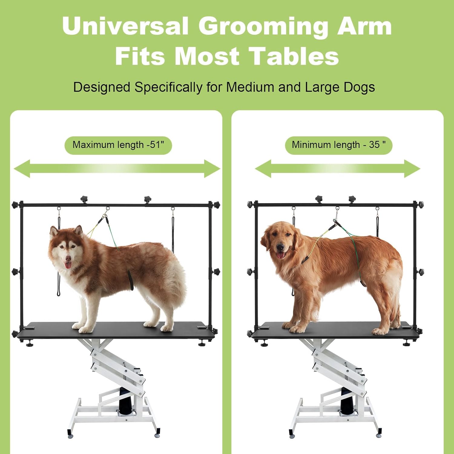 Home Dog Grooming Table Arm Adjustable 37" Height, 35"-51" Width Dog Grooming Arm with Clamp Loop Noose Medium & Large Pets(Grooming Table Not Included)