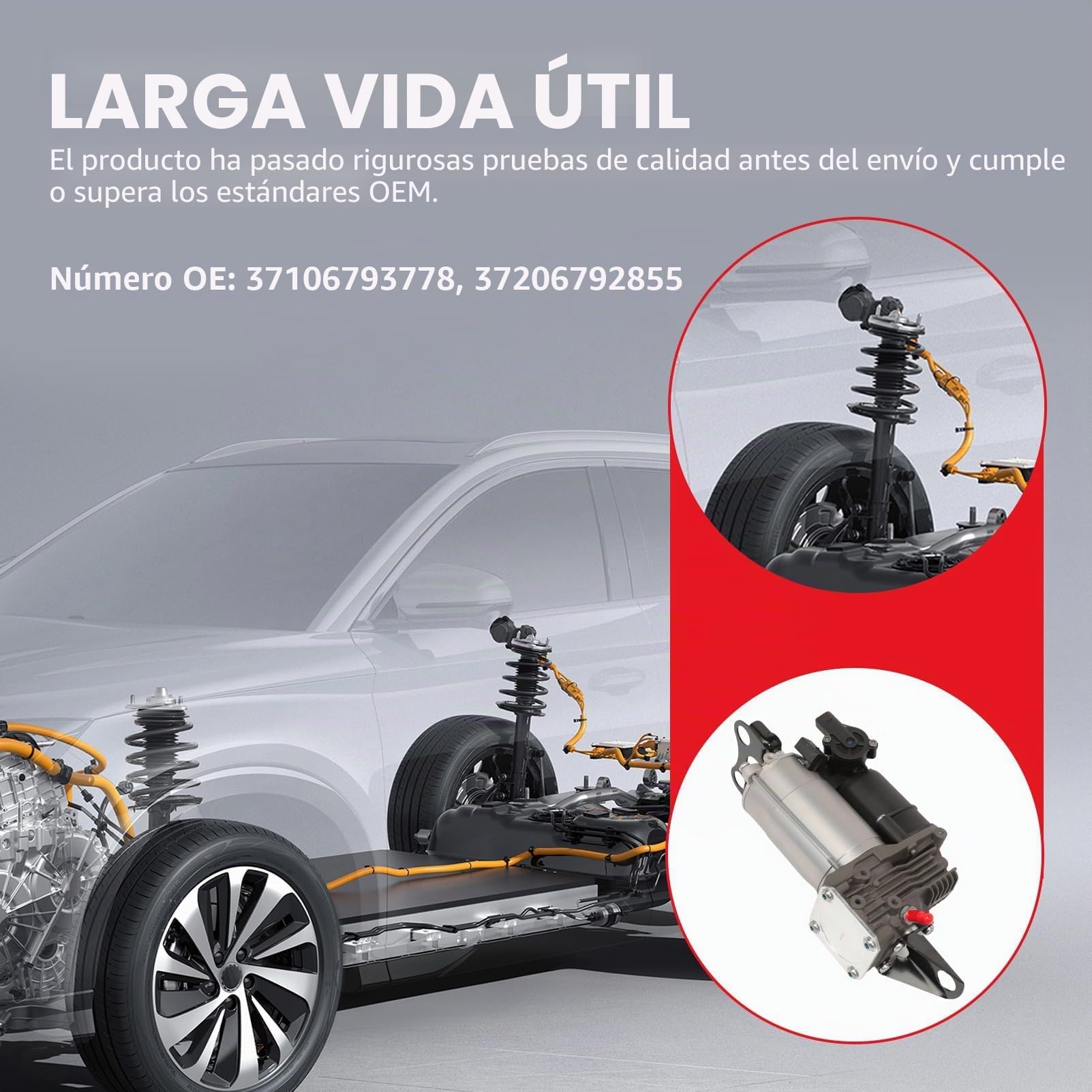 Compresor de Suspensión Neumática con Relé 5 pines 37106793778 para 5 E61 520d 520i 523i 525xd 525 Xi 525d 5D 37206792855