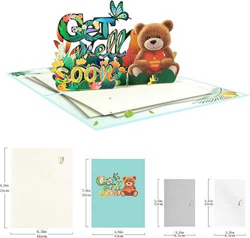 Miniatura 2 de GREETING ART Tarjeta de recupérate pronto, tarjetas religiosas de recuperación, tarjeta de recupérate pronto, tarjetas de condolencias para hombres