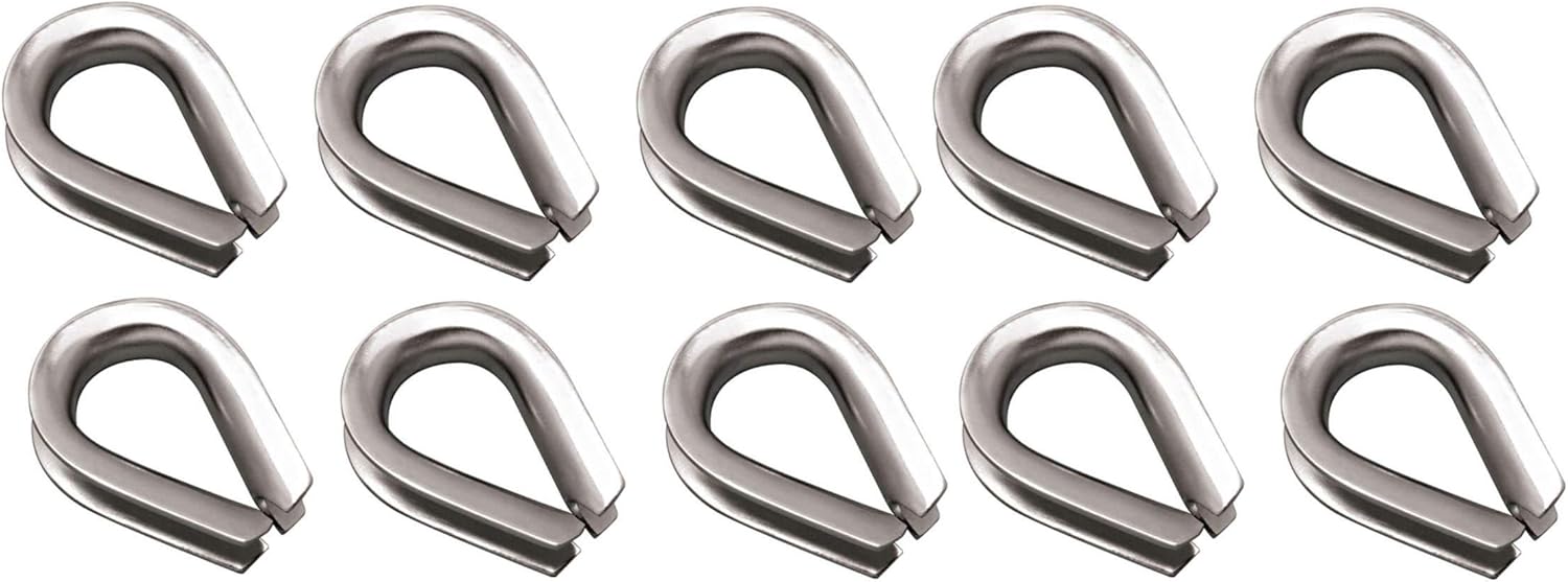 MarineNow Stainless Steel 316 Rope Thimble Marine Grade 5/16, 3/8, 1/2, 5/8, 3/4, 7/8, and 1 Choose 1, 2, 5 or 10 Pack