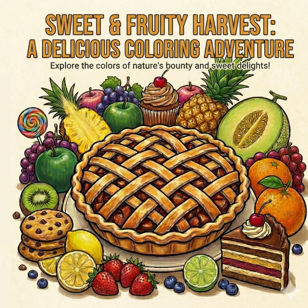 Sweet & fruity harvest: A delicious coloring adventure