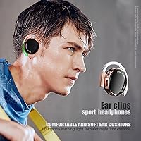Vista 4 de Micool Auriculares con clip Bluetooth V5.3, auriculares inalámbricos con ganchos para los oídos, auriculares deportivos Bluetooth con 4 micrófonos
